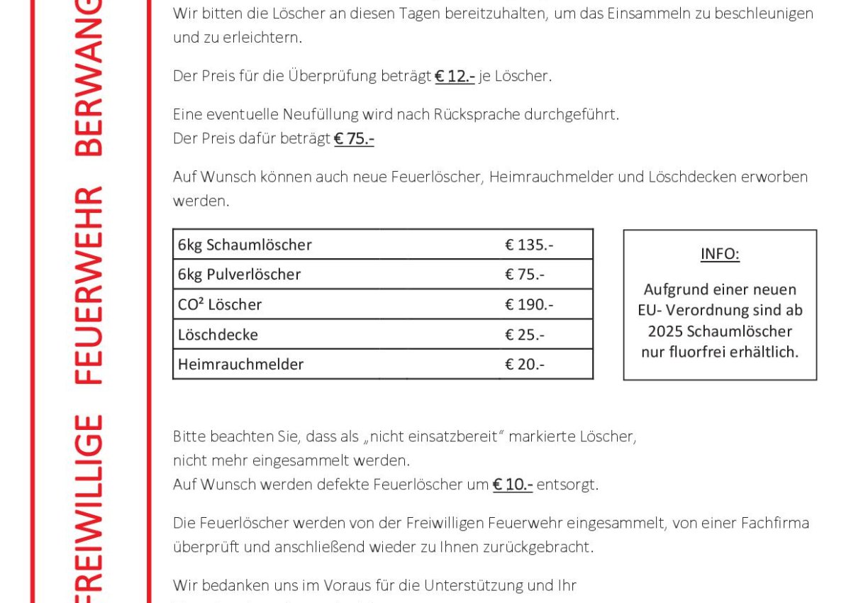 Feuerlöscher-Überprüfung 2025