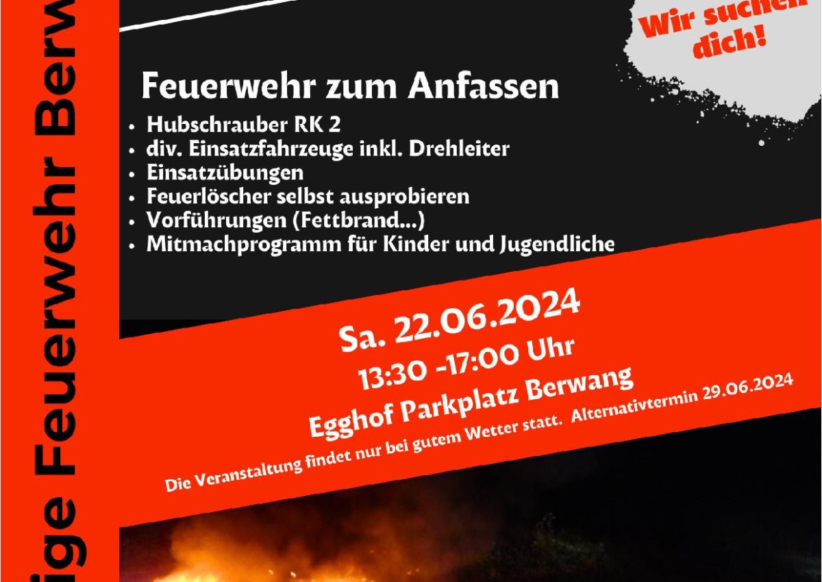 FFW-Berwang - Feuerwehr Nachmittag am Samstag, 22.06.2024 von 13:30 bis 17:00 Uhr am Egghof Parkplatz Berwanbg