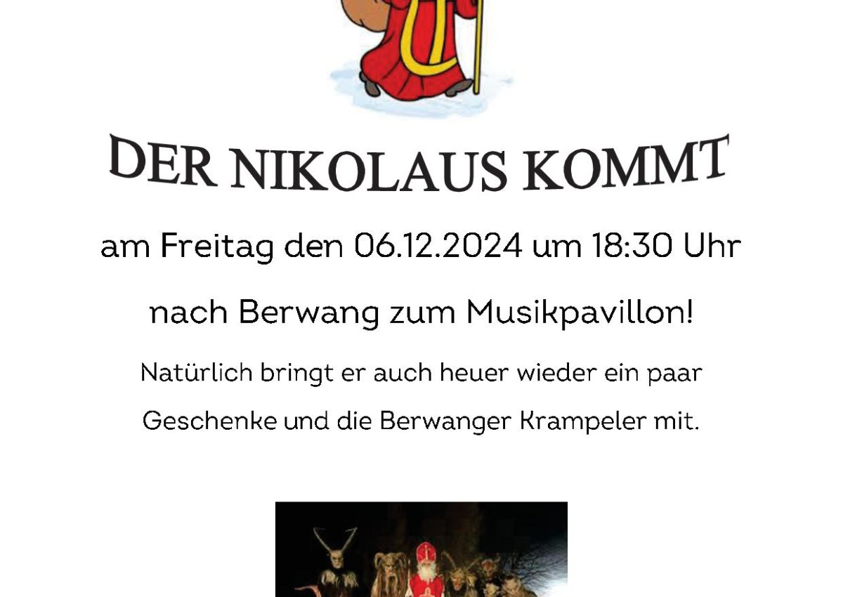 Der Nikolaus kommt am Freitag, 06.12.2024 um 18:30 Uhr! Hausbesuche nach Anmeldung!